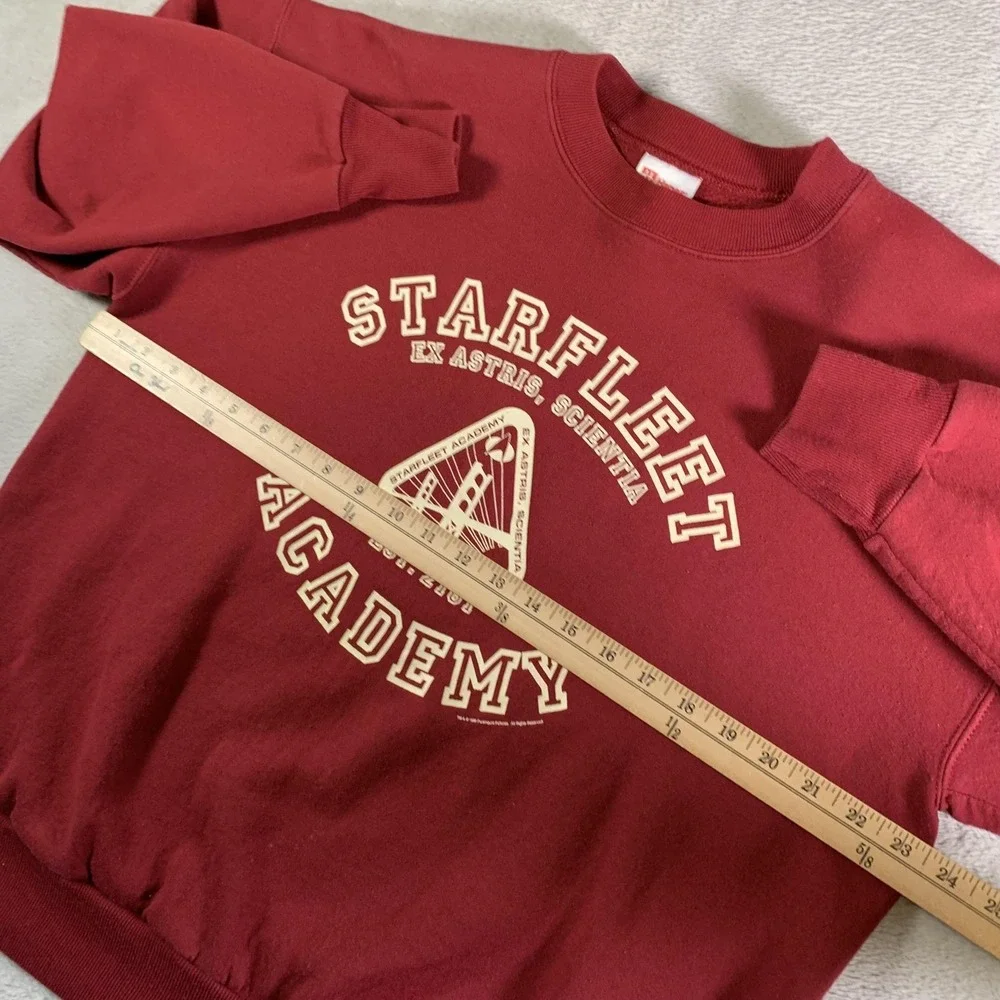 Vintage 1996 Star Trek Starfleet‎ Academy Sweatshirt Mens L Red Hanes 90s - Picture 4 of 12